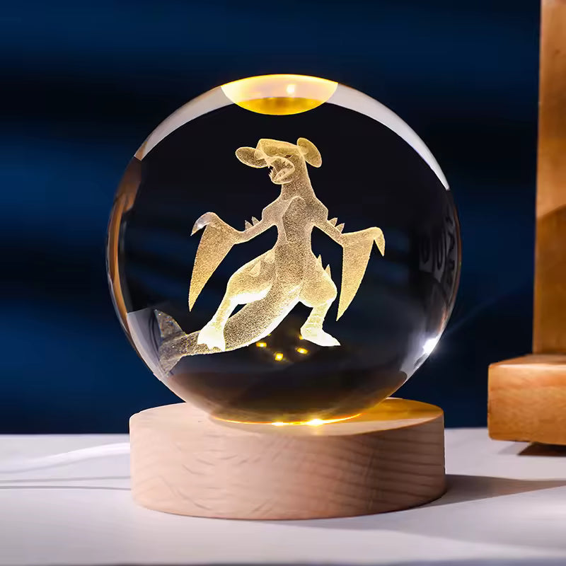 Pokébola de cristal 3D LED: ¿quién es Garchomp?
