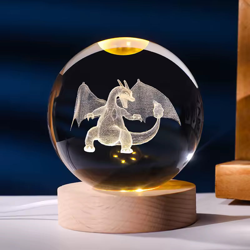 Pokébola de cristal 3D LED: ¿quién es Charizard?