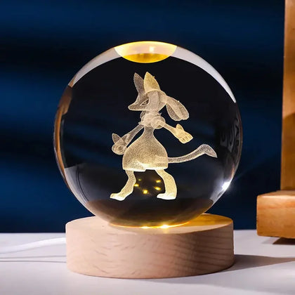 Pokémon Lucario Light-Up Poké Ball, Wooden LED Base