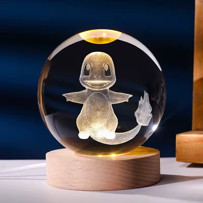 Pokébola de cristal 3D LED: ¿quién es Charmander?